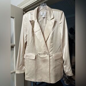 House of Harlow 1960 Cream Satin Blazer Size Medium NWOT